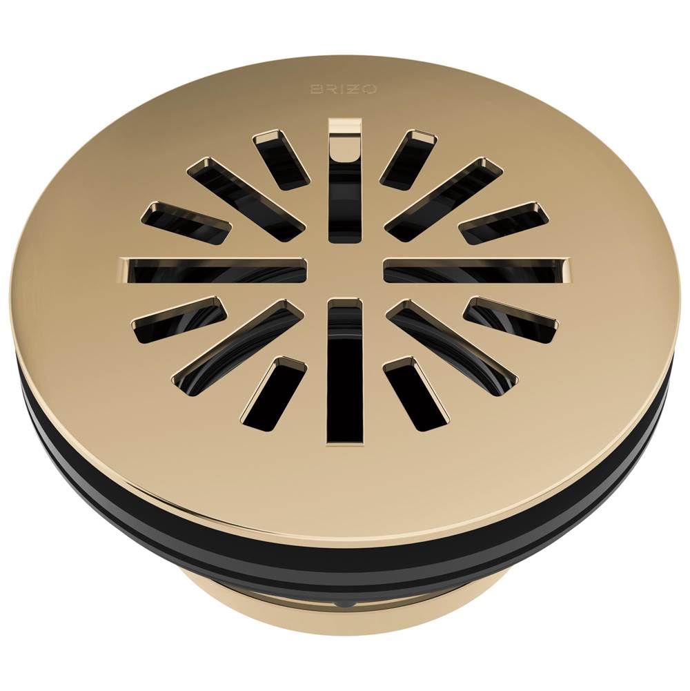 Brizo - Other 4'' Prefab Round Shower Drain - Polished Gold