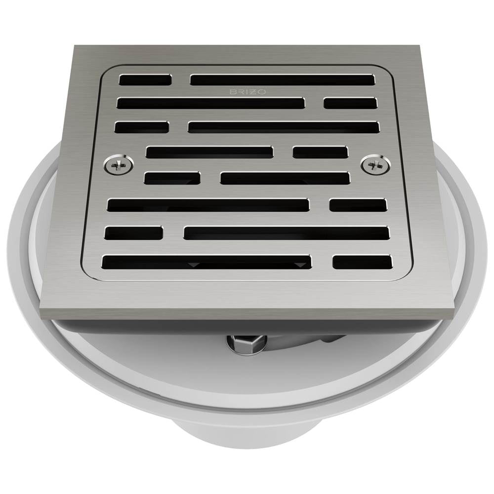 Brizo - Other 4'' Tile-In Square Shower Drain - Luxe Nickel