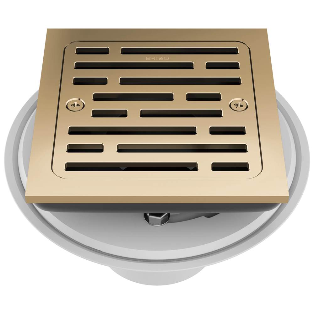 Brizo - Other 4'' Tile-In Square Shower Drain - Polished Gold