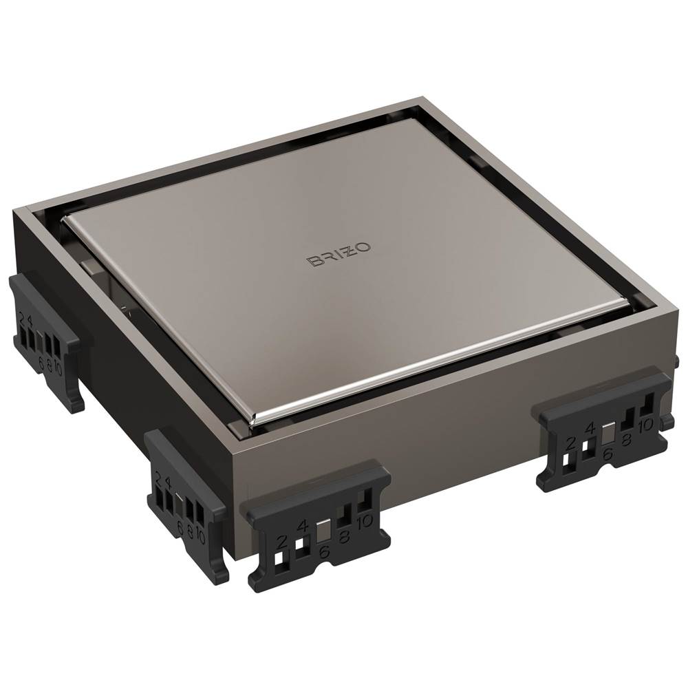 Brizo - Other 4'' Reversible Square Point Shower Drain - Brilliance Black Onyx