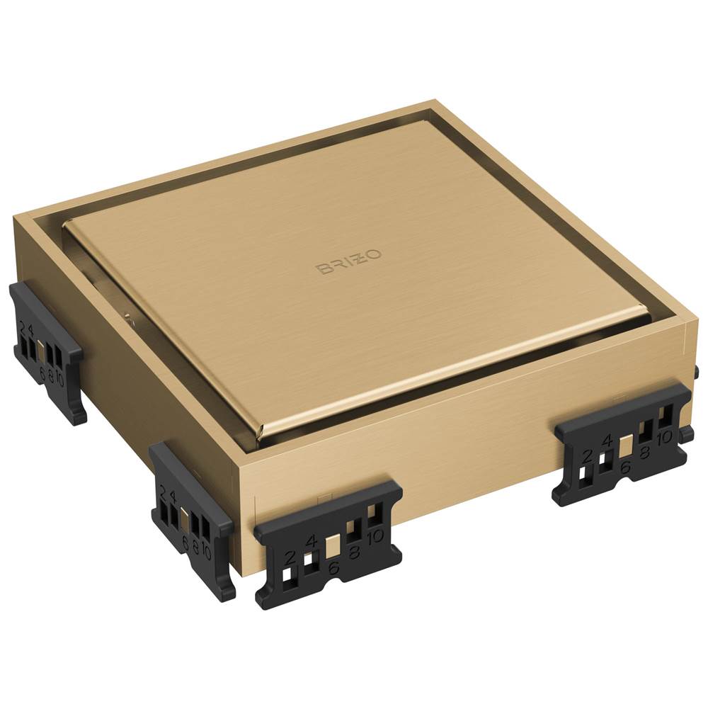 Brizo - Other 4'' Reversible Square Point Shower Drain - Luxe Gold