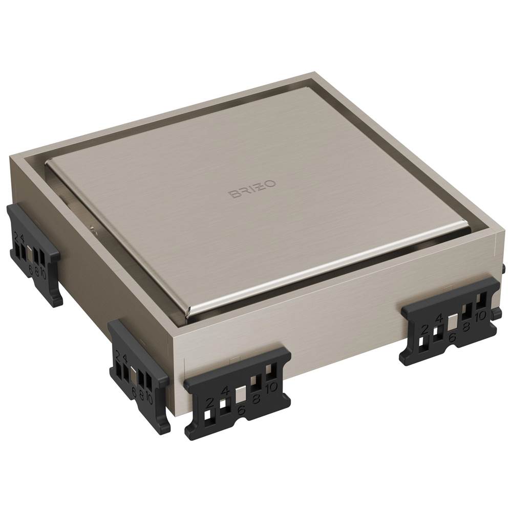 Brizo - Other 4'' Reversible Square Point Shower Drain - Luxe Nickel