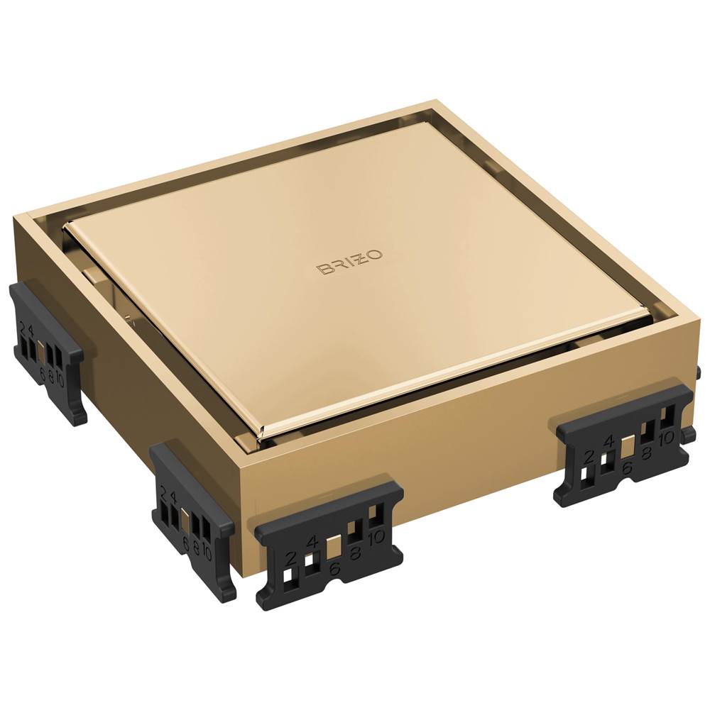 Brizo - Other 4'' Reversible Square Point Shower Drain - Polished Gold
