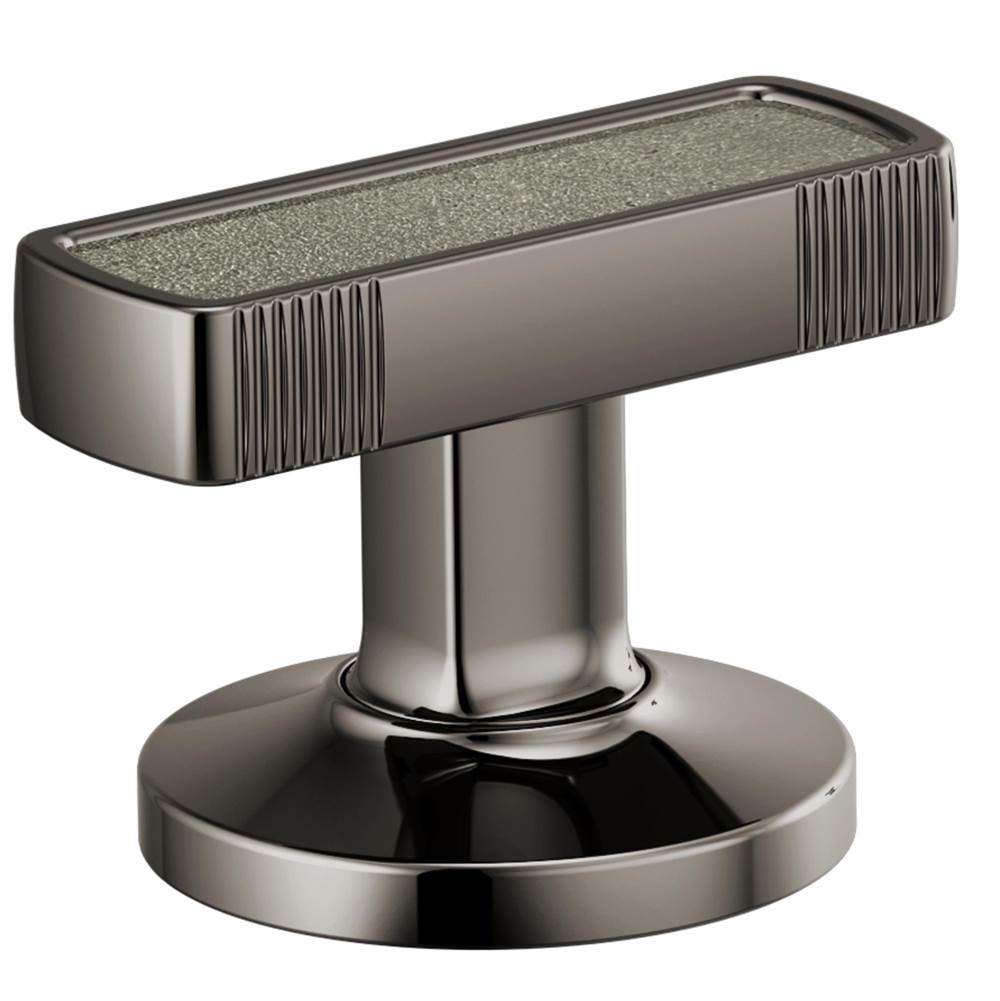 Brizo - Kintsu Widespread Lavatory Knob with Concrete Inlay Handle Kit - Brilliance Black Onyx