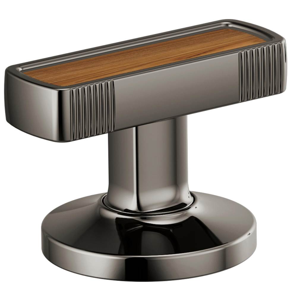 Brizo - Kintsu Widespread Lavatory Knob with Wood Inlay Handle Kit - Brilliance Black Onyx