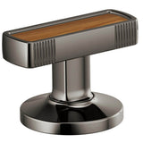 Brizo - Kintsu Widespread Lavatory Knob with Wood Inlay Handle Kit - Brilliance Black Onyx