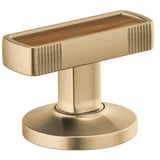 Brizo - Kintsu Widespread Lavatory Knob with Wood Inlay Handle Kit - Luxe Gold