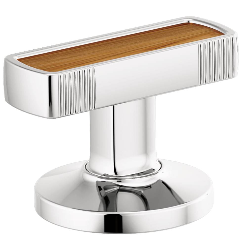 Brizo - Kintsu Widespread Lavatory Knob with Wood Inlay Handle Kit - Chrome