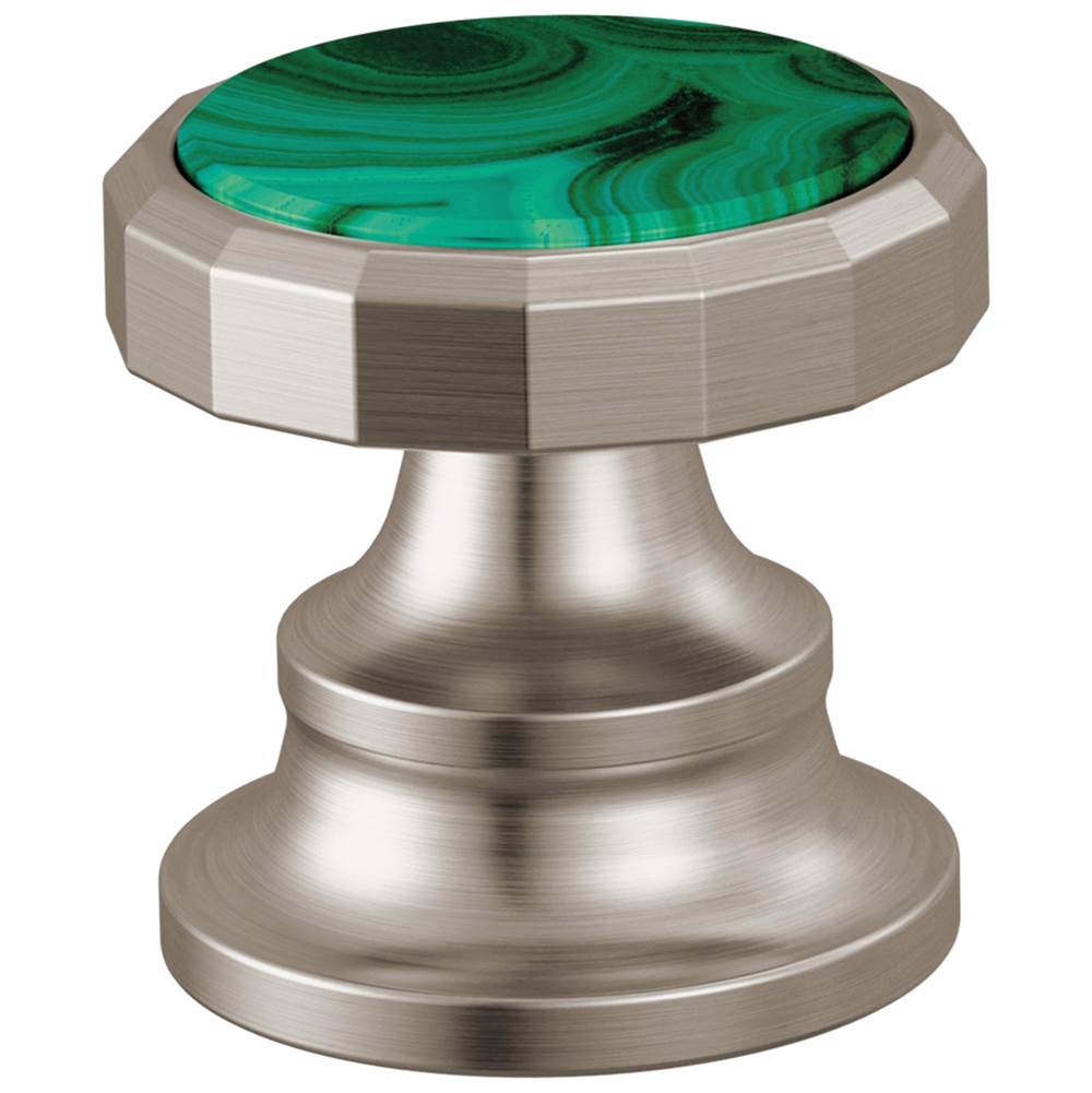 Brizo - BeauclereE Widespread Lavatory Wheel Handle Kit - Luxe Nickel With Malachite