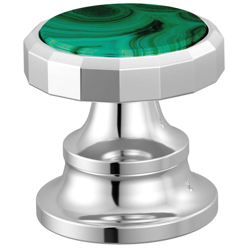 Brizo - BeauclereE Widespread Lavatory Wheel Handle Kit - Polished Chrome With Malachite