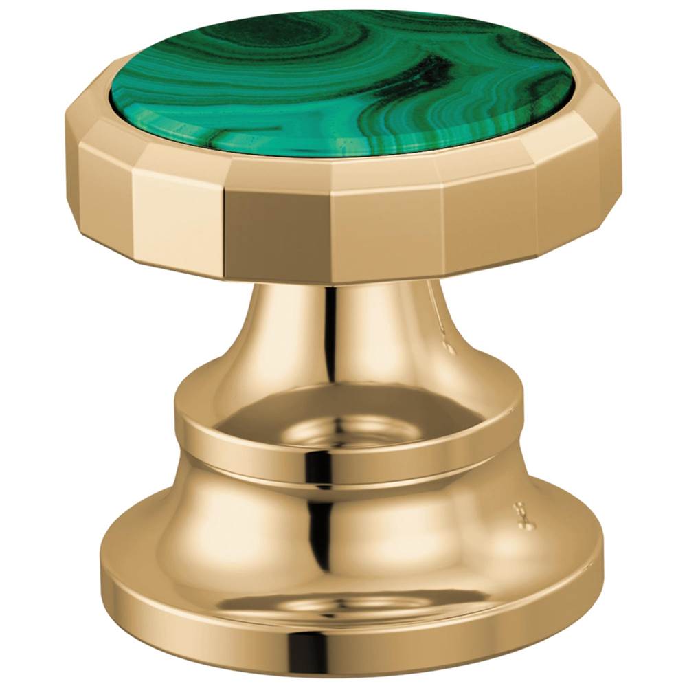 Brizo - BeauclereE Widespread Lavatory Wheel Handle Kit - Polished Gold With Malachite