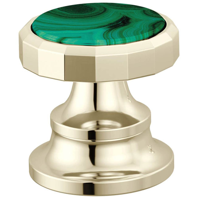 Brizo - BeauclereE Widespread Lavatory Wheel Handle Kit - Polished Nickel With Malachite
