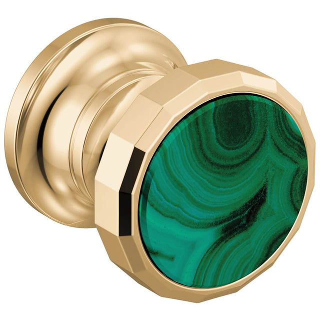 Brizo - BeauclereE Wall Mount Lavatory Wheel Handle Kit - Polished Gold With Malachite