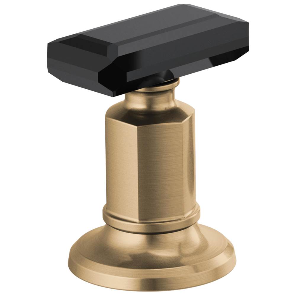 Brizo - Invari Widespread Lavatory Black Crystal Knob Handle Kit - Luxe Gold  With  Black Crystal