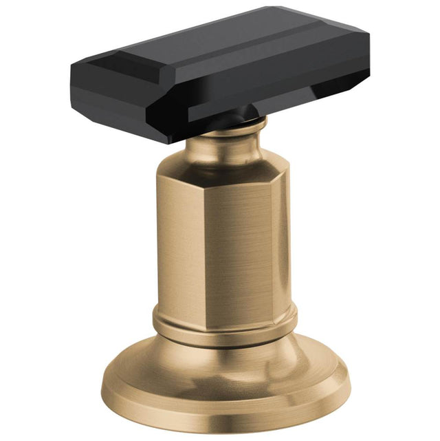 Brizo - Invari Widespread Lavatory Black Crystal Knob Handle Kit - Luxe Gold  With  Black Crystal