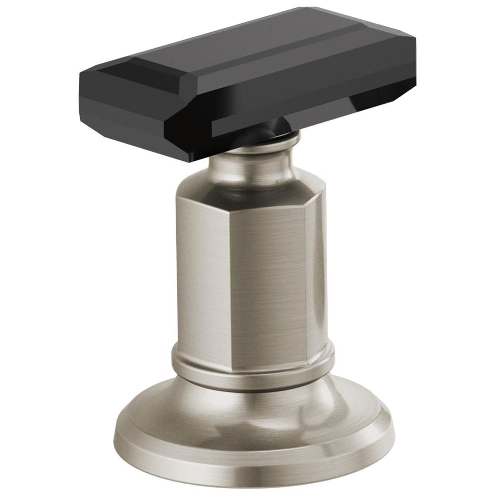 Brizo - Invari Widespread Lavatory Black Crystal Knob Handle Kit - Luxe Nickel  With  Black Crystal