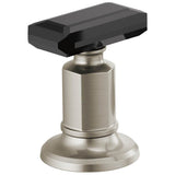 Brizo - Invari Widespread Lavatory Black Crystal Knob Handle Kit - Luxe Nickel  With  Black Crystal