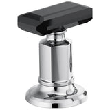 Brizo - Invari Widespread Lavatory Black Crystal Knob Handle Kit - Polished Chrome  With  Black Crystal