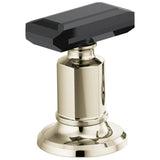 Brizo - Invari Widespread Lavatory Black Crystal Knob Handle Kit - Polished Nickel