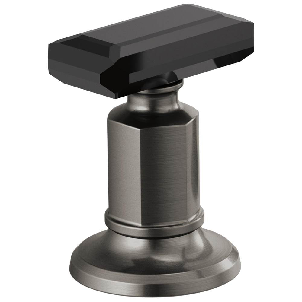 Brizo - Invari Widespread Lavatory Black Crystal Knob Handle Kit - Luxe Steel  With  Black Crystal