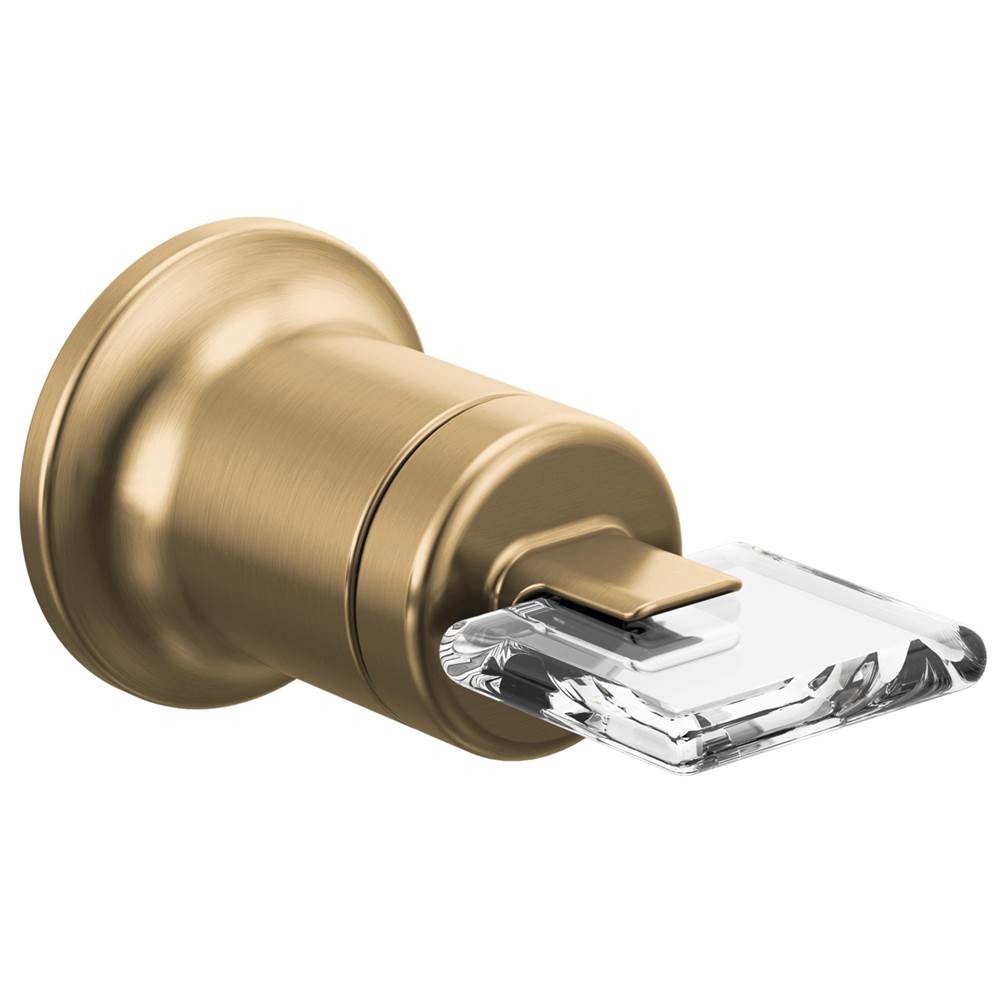 Brizo - AllariaE Two-Hole, Single-Handle Wall Mount Lavatory Faucet Knob Handle Kit - Luxe Gold  With  Clear Acrylic