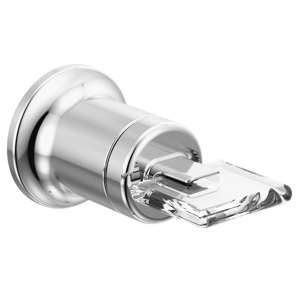 Brizo - AllariaE Two-Hole, Single-Handle Wall Mount Lavatory Faucet Knob Handle Kit - Polished Chrome  With  Clear Acrylic
