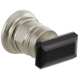 Brizo - Invari Wall Mount Lavatory Black Crystal Knob Handle Kit - Luxe Nickel  With  Black Crystal