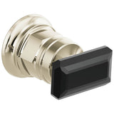 Brizo - Invari Wall Mount Lavatory Black Crystal Knob Handle Kit - Polished Nickel