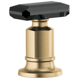 Brizo - Invari Roman Tub Faucet Black Crystal Knob Handle Kit - Luxe Gold  With  Black Crystal