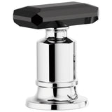 Brizo - Invari Roman Tub Faucet Black Crystal Knob Handle Kit - Polished Chrome  With  Black Crystal