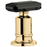 Brizo - Invari Roman Tub Faucet Black Crystal Knob Handle Kit - Polished Gold  With  Black Crystal