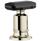 Brizo - Invari Roman Tub Faucet Black Crystal Knob Handle Kit - Polished Nickel