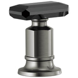 Brizo - Invari Roman Tub Faucet Black Crystal Knob Handle Kit - Luxe Steel  With  Black Crystal