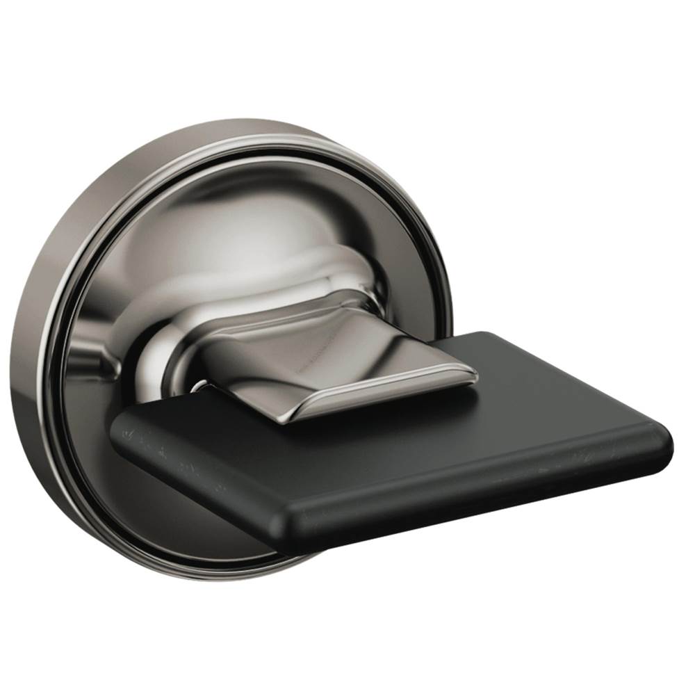 Brizo - AllariaE Two-Handle Wall Mount Tub Filler Knob Handle Kit - Brilliance Black Onyx  With  Matte Black