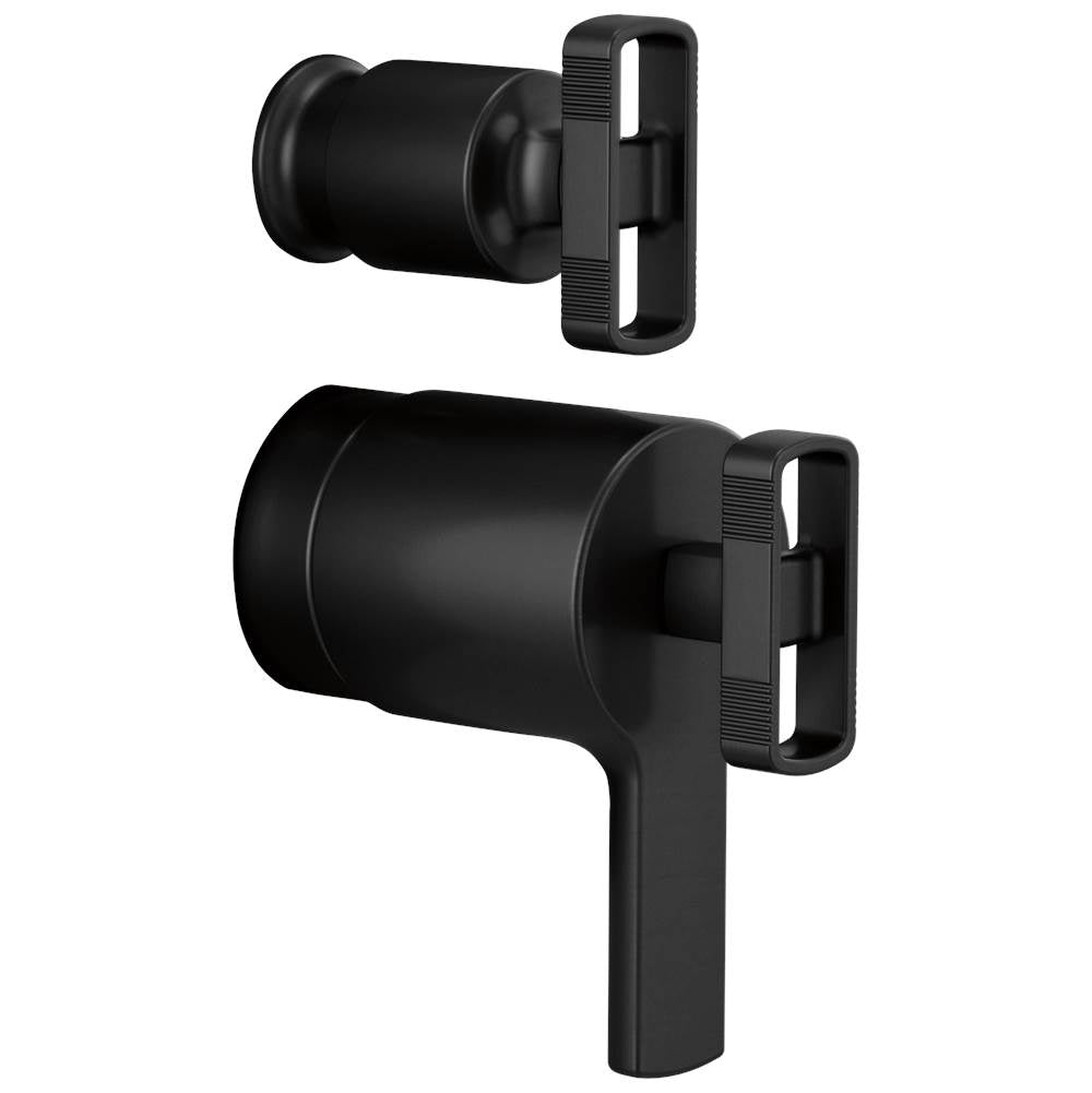 Brizo - Kintsu TempAssure Thermostatic Integrated Diverter Trim Knob Handles - Matte Black