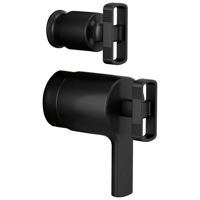 Brizo - Kintsu TempAssure Thermostatic Integrated Diverter Trim Knob Handles - Matte Black