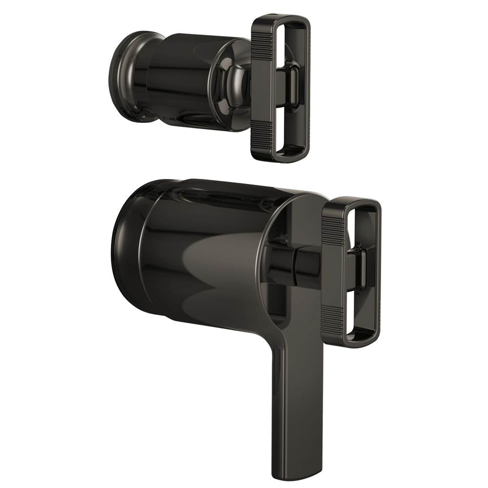 Brizo - Kintsu TempAssure Thermostatic Valve with Diverter Trim Knob Handle Kit - Brilliance Black Onyx