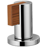 Brizo - Litze Widespread Lavatory Lever Handle Kit - Polished Chrome  With  Teak Wood