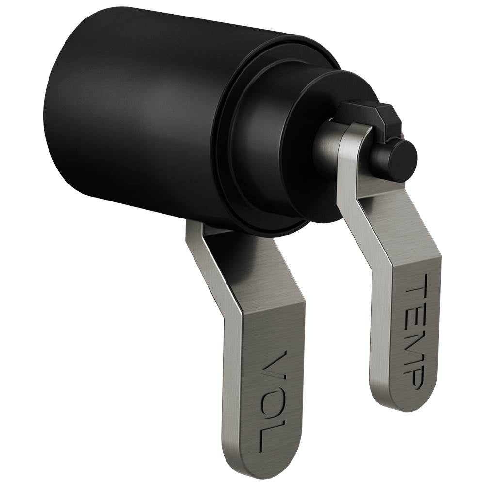 Brizo - Litze Tempassure Thermostatic Trim Handle Kit - Industrial Lever - Matte Black With Luxe Steel