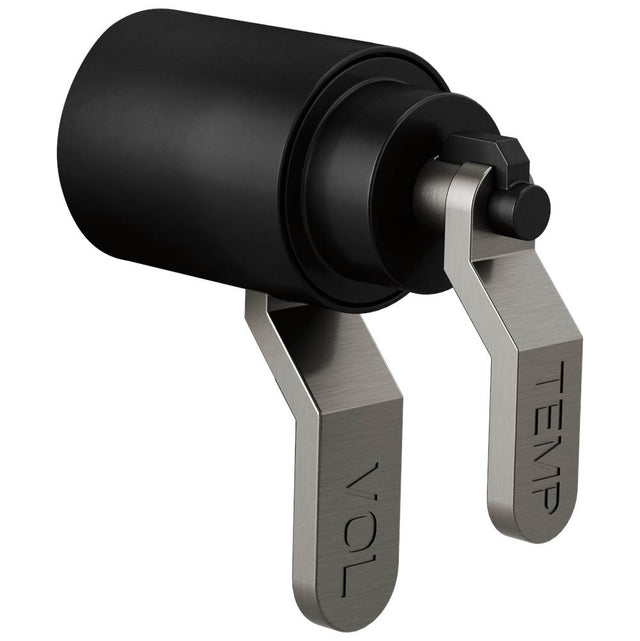 Brizo - Litze Tempassure Thermostatic Trim Handle Kit - Industrial Lever - Matte Black With Luxe Steel