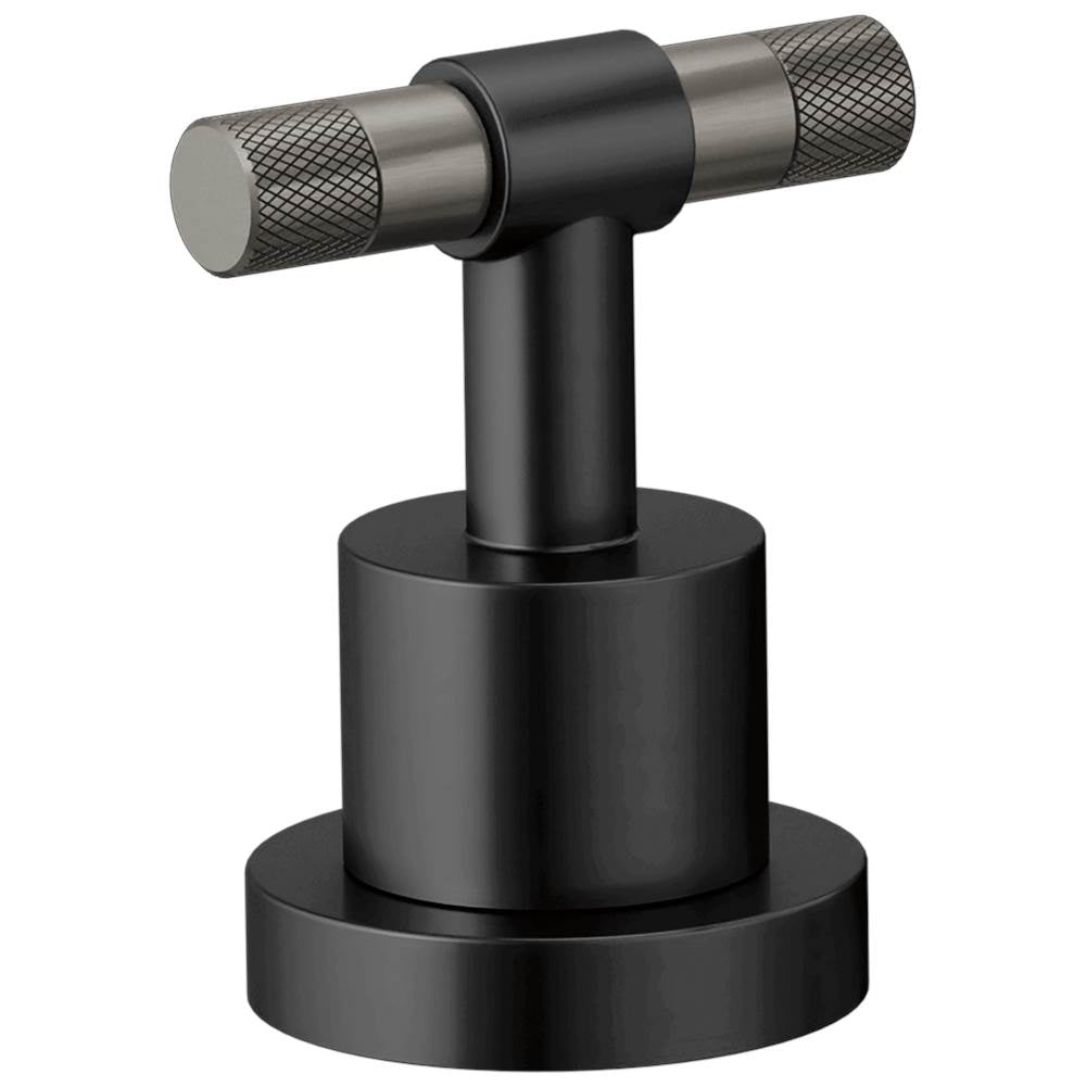 Brizo - Litze Roman Tub Handle Kit - T-Lever - Matte Black With Luxe Steel