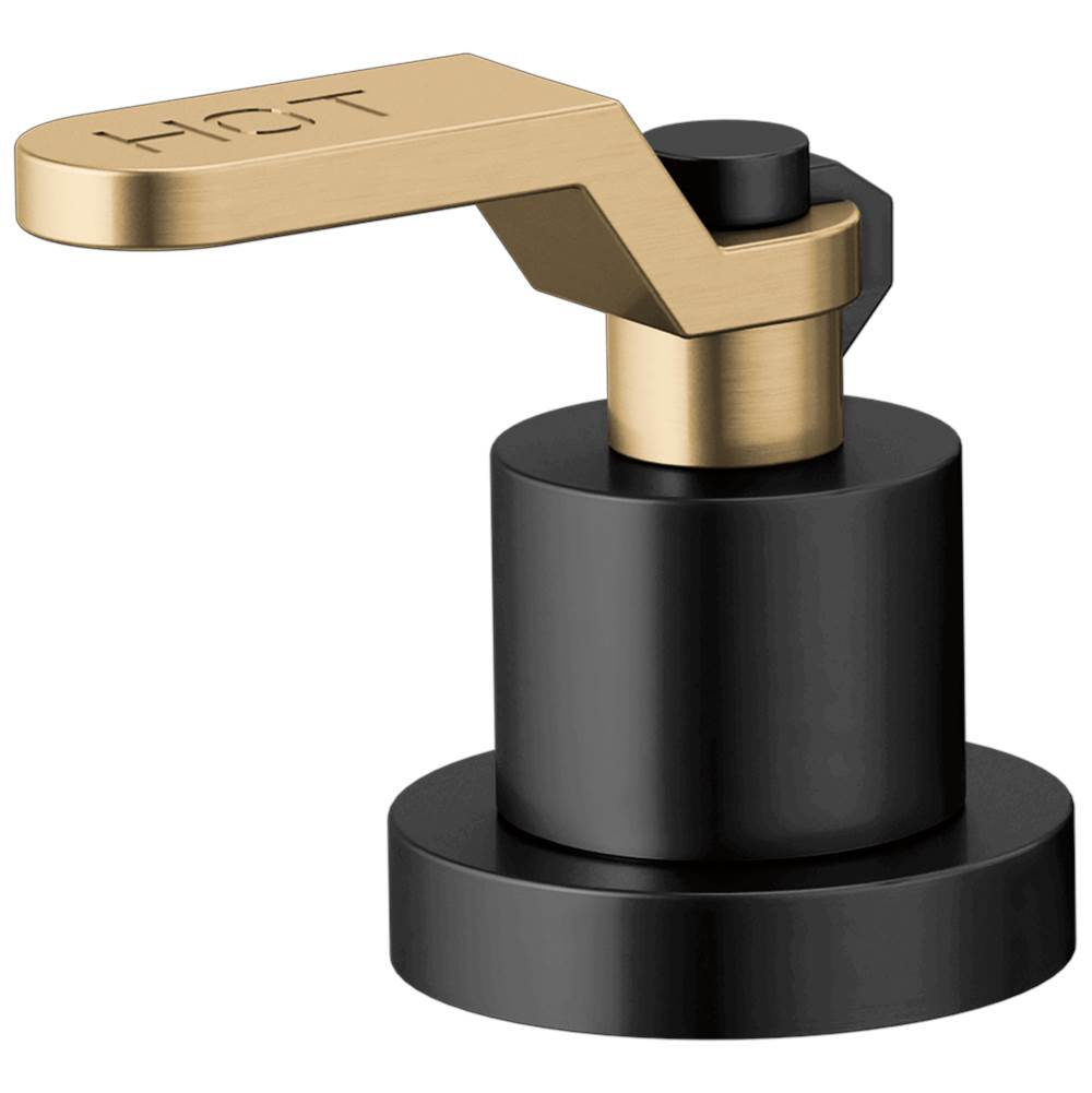 Brizo - Litze Roman Tub Handle Kit - Industrial Lever - Matte Black With Luxe Gold