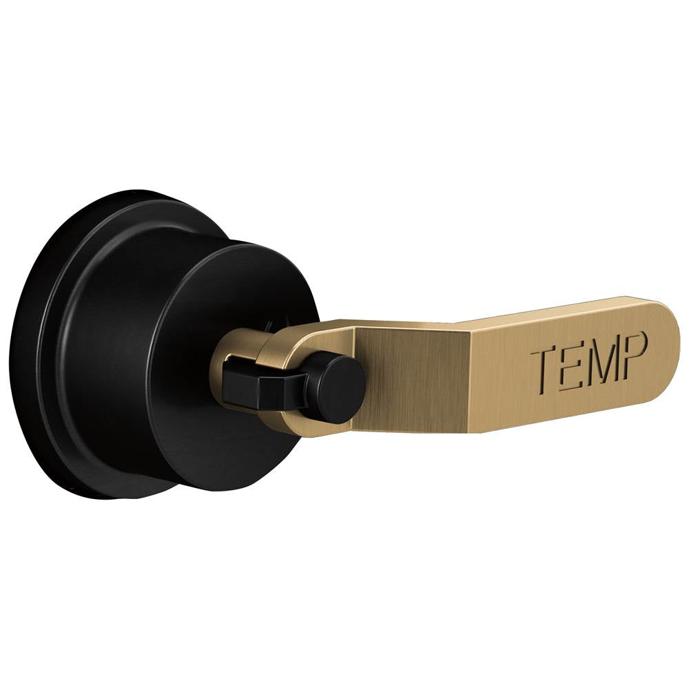 Brizo - Litze Sensori Thermostatic Valve Trim Handle Kit - Industrial Lever - Matte Black With Luxe Gold