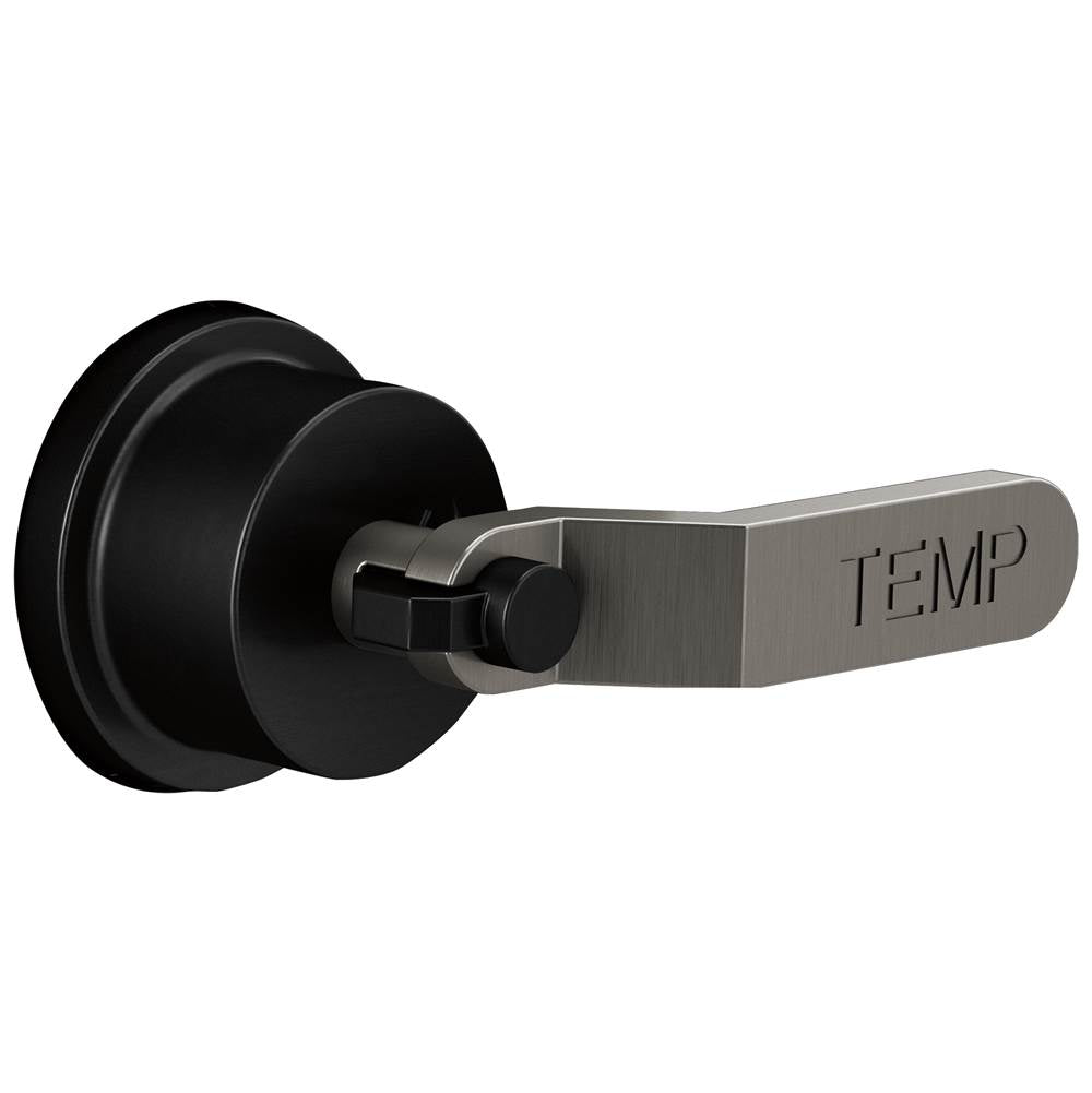 Brizo - Litze Sensori Thermostatic Valve Trim Handle Kit - Industrial Lever - Matte Black With Luxe Steel