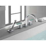 Siderna Roman Tub Faucet Green Glass Lever Handle Kit