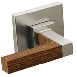 Brizo - Frank Lloyd Wright Two-Handle Wall Mount Tub Filler Lever Handle Kit - Luxe Nickel  With  Teak Wood
