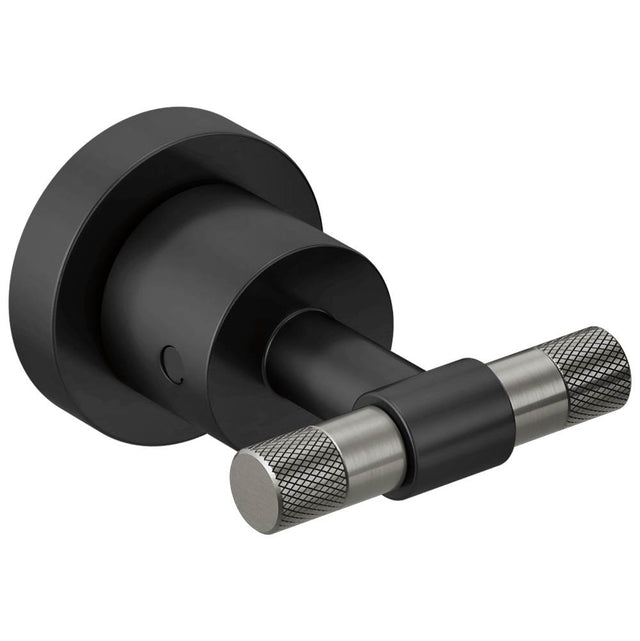 Brizo - Litze Two-Handle Wall Mount Tub Filler Handle Kit - T-Lever - Matte Black With Luxe Steel