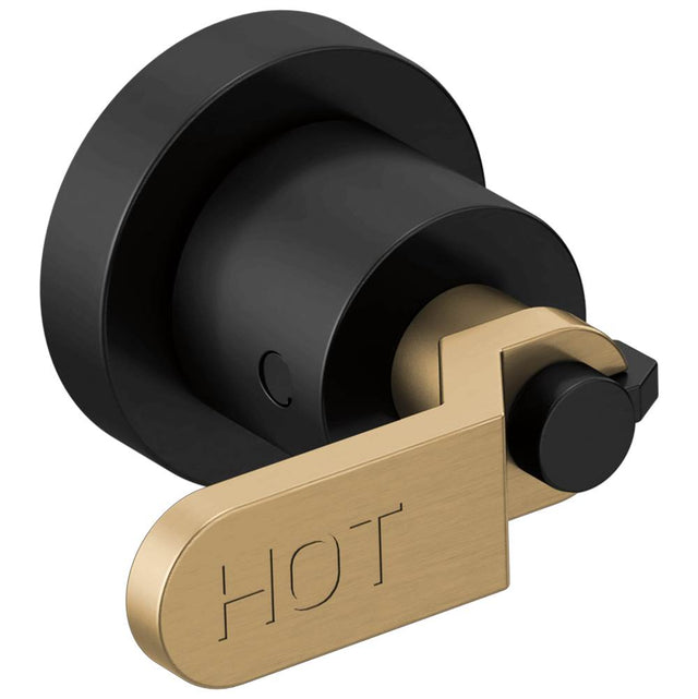 Brizo - Litze Two-Handle Wall Mount Tub Filler Handle Kit - Industrial Lever - Matte Black With Luxe Gold