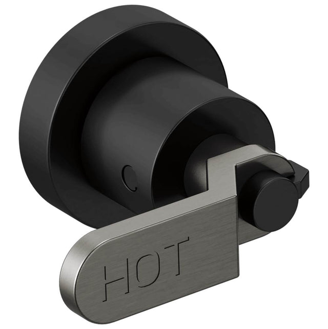 Brizo - Litze Two-Handle Wall Mount Tub Filler Handle Kit - Industrial Lever - Matte Black With Luxe Steel