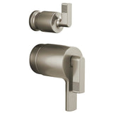 Brizo - Kintsu TempAssure Thermostatic Valve with Integrated Diverter Trim Lever Handle Kit - Luxe Nickel